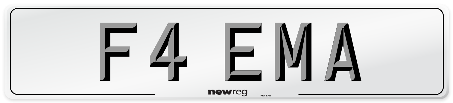 F4 EMA Number Plate from New Reg
